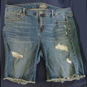 Torrid Blue Distressed Jean Shorts